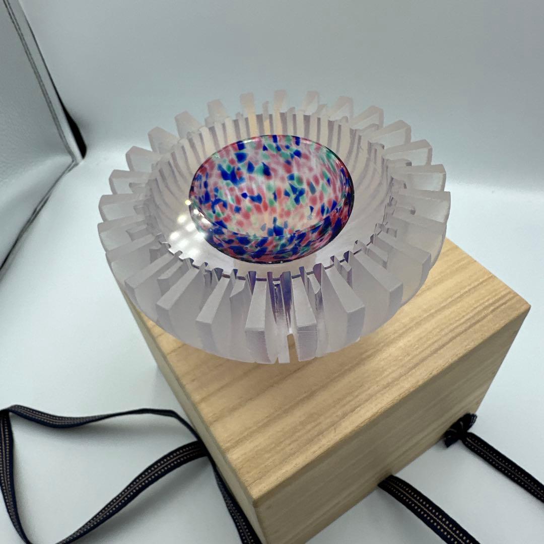 江戸切子作家　山田輝雄　作ガラス花器　オブジェ　伝統工芸　アート　インテリア