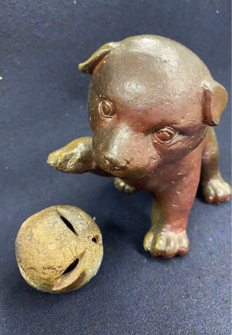 出井尚文　備前焼　戌置物　香炉　共箱