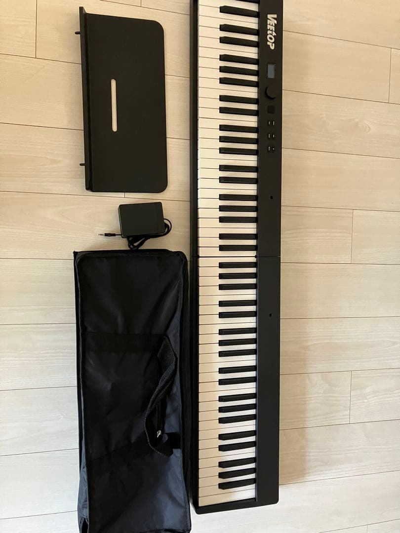 Veetop 88鍵盤電子ピアノ 本体 折り畳み式　充電型　MIDI対応