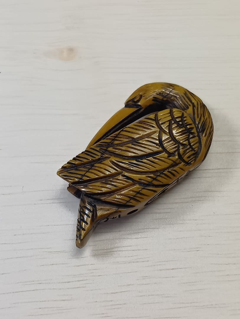 鹿角根付　在銘あり