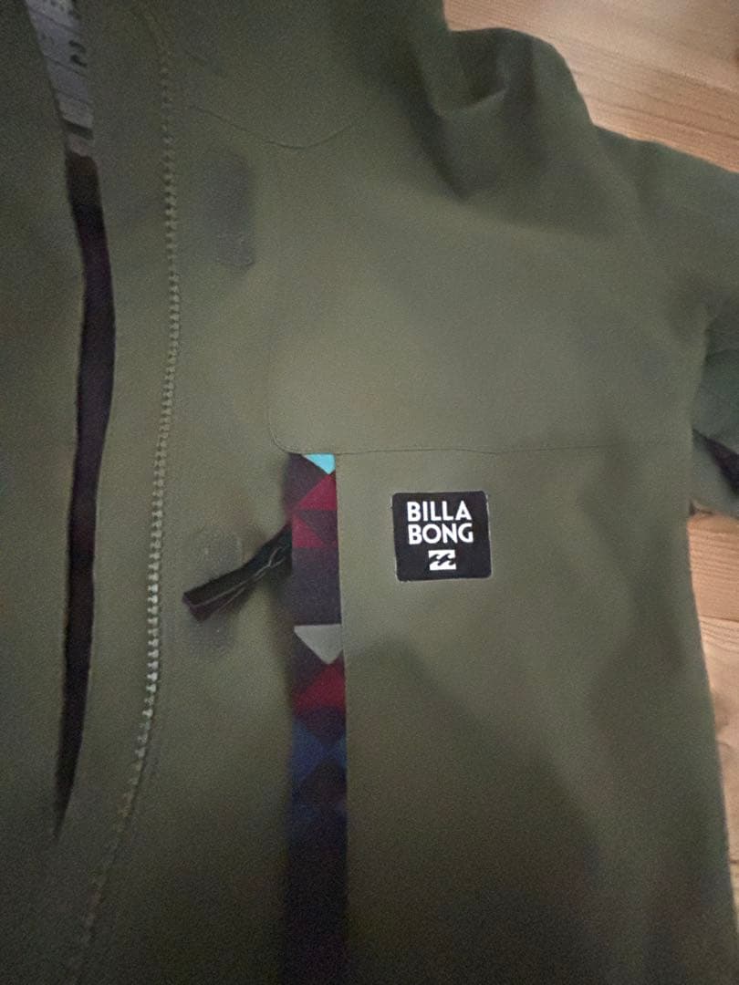 オリーブ色 フード付きスノーボードジャケット