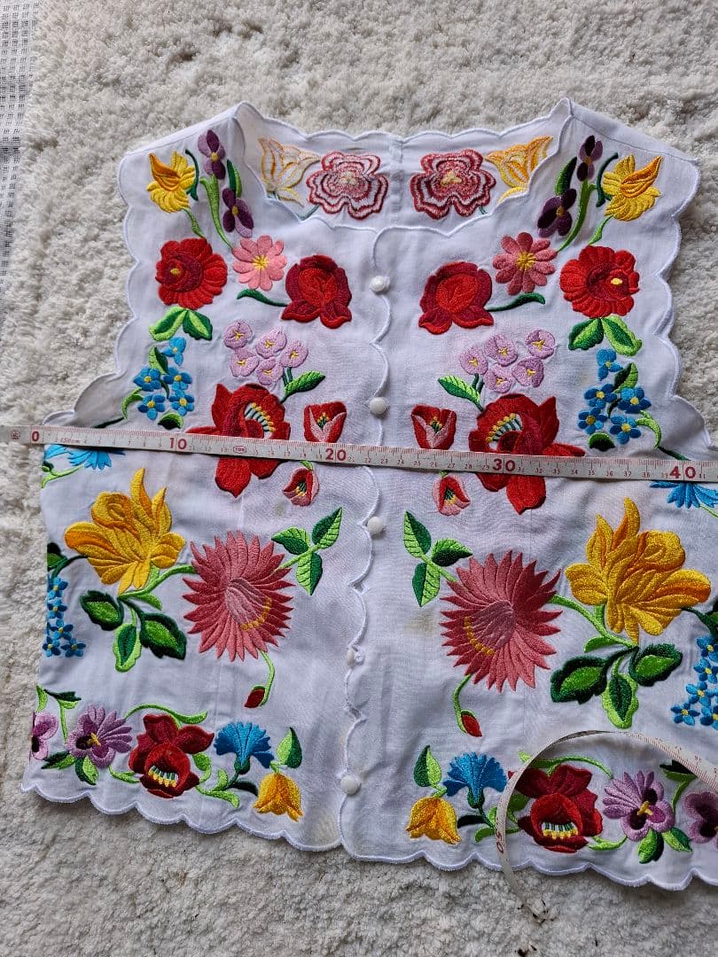 フォークダンス花柄刺繍ベスト&スカートセット