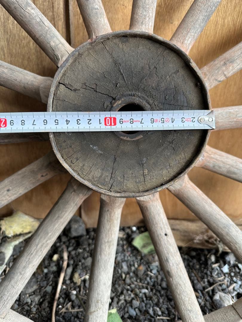 大八車　車輪　古民具　アンティーク　レトロ　ガーデニング