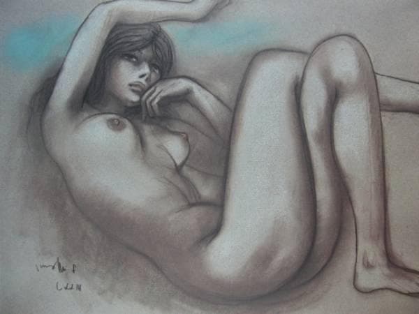 古沢岩美、デッサン 46、希少大判画集画、新品額装付、状態良好