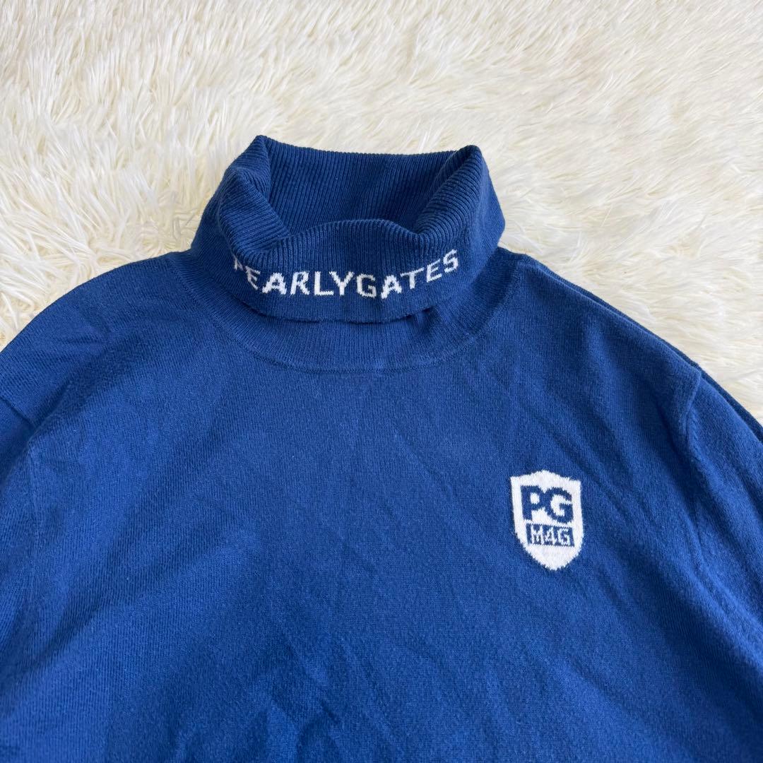 【パーリーゲイツ】美品 タートルネック カシミヤタッチ 1サイズ レディース