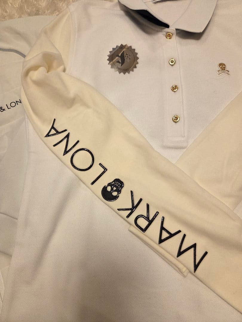 新品MARK & LONA ホワイト長袖ポロシャツ M