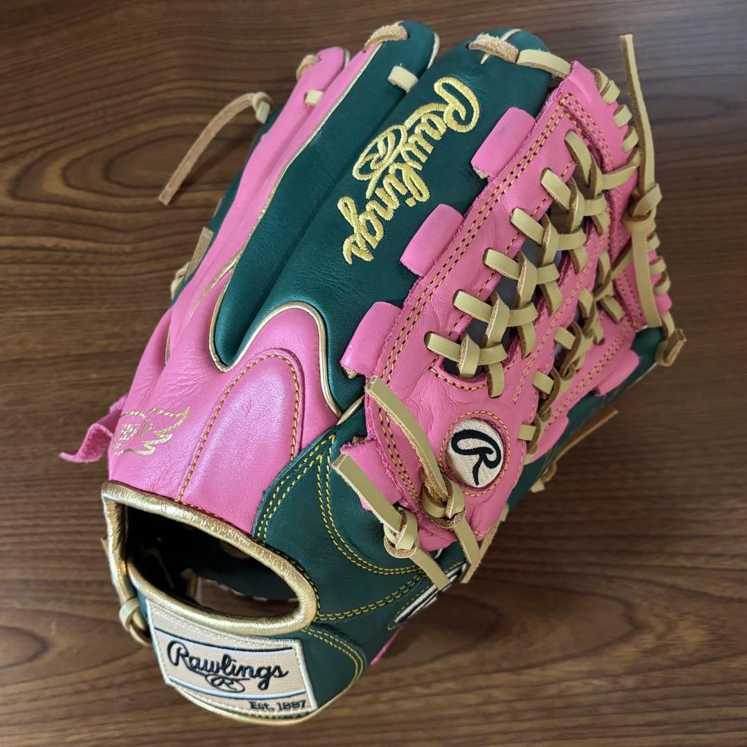 Rawlings Hypertech 野球グローブ ピンクグリーン