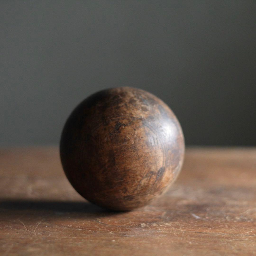 古い 木製 球体 オブジェ ボール 古道具 アンティーク