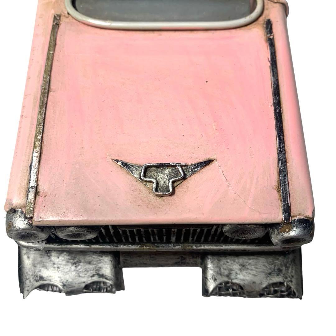 ブリキ　オープンカー　キャデラック　アメリカン　ピンク　インテリア　車