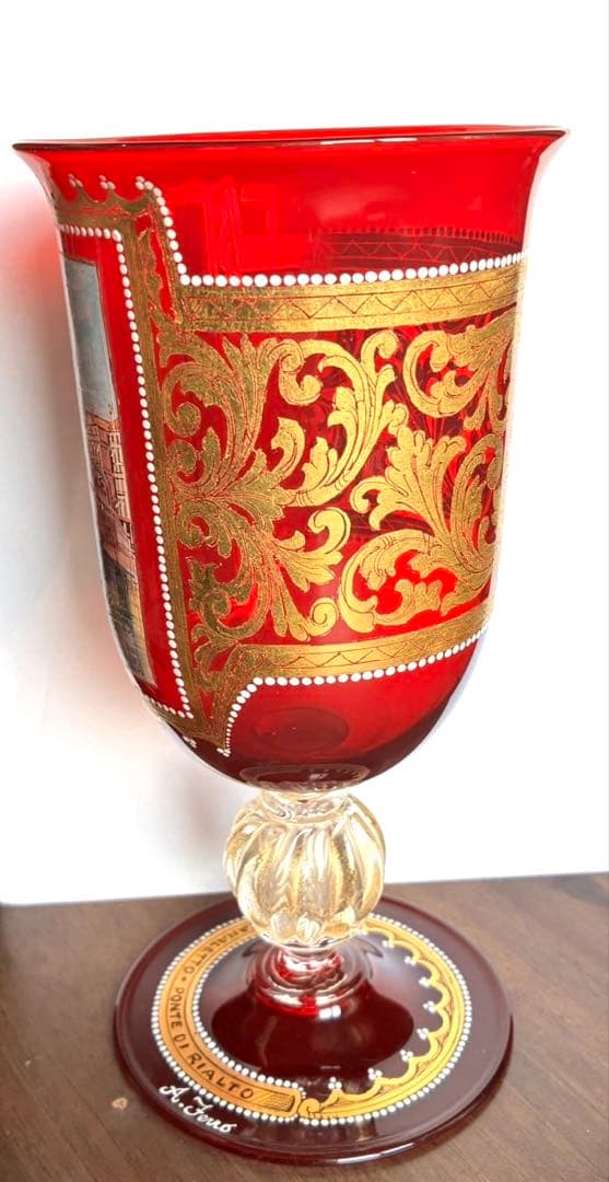 ムラノグラス　ゴブレット　ワイングラス　ベネチアン