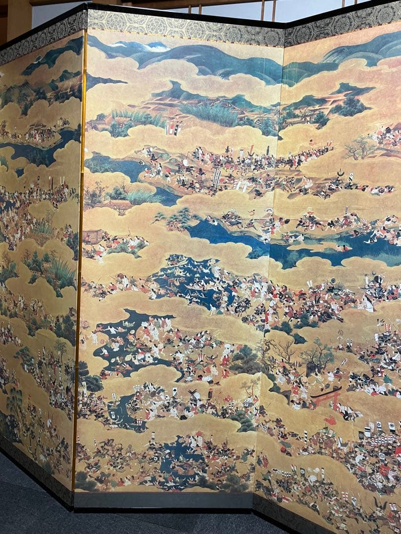 大阪夏の陣図 左隻 屏風 複製 特大 高級 衝立 六曲 侍 武士 和風 日本画