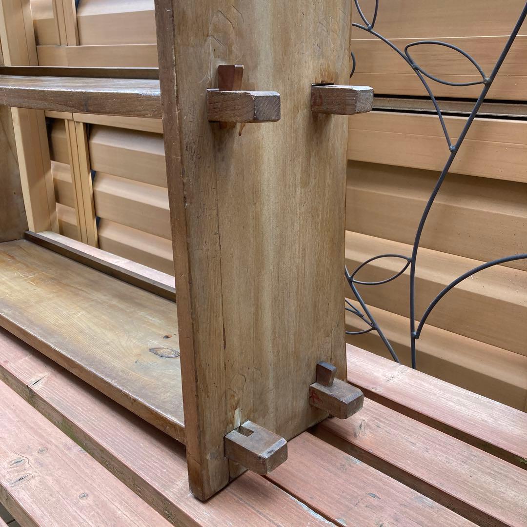 昭和レトロ　本棚　楔棚　木製　くさび