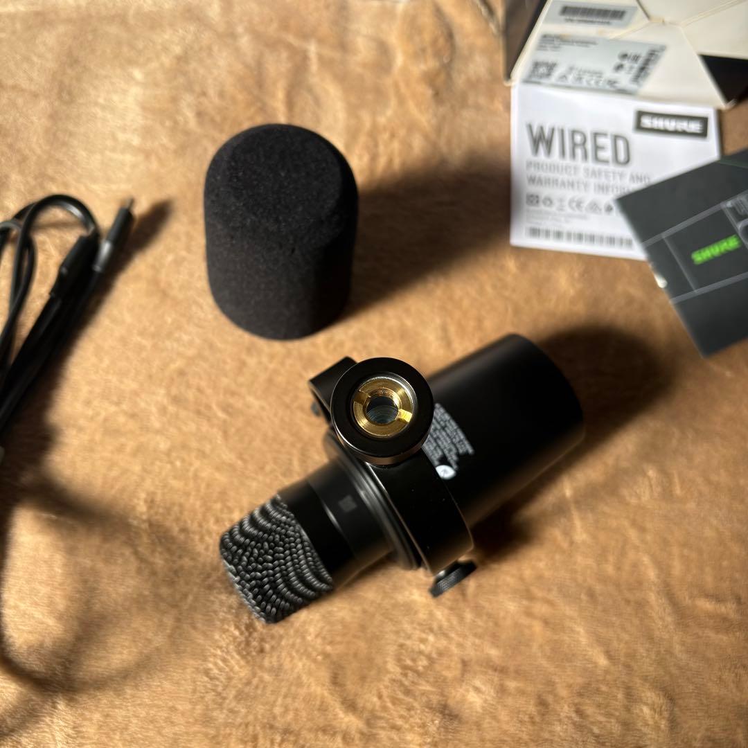【美品】SHURE MV7+ ブラック｜オーディオテクニカデスクマイクスタンド付