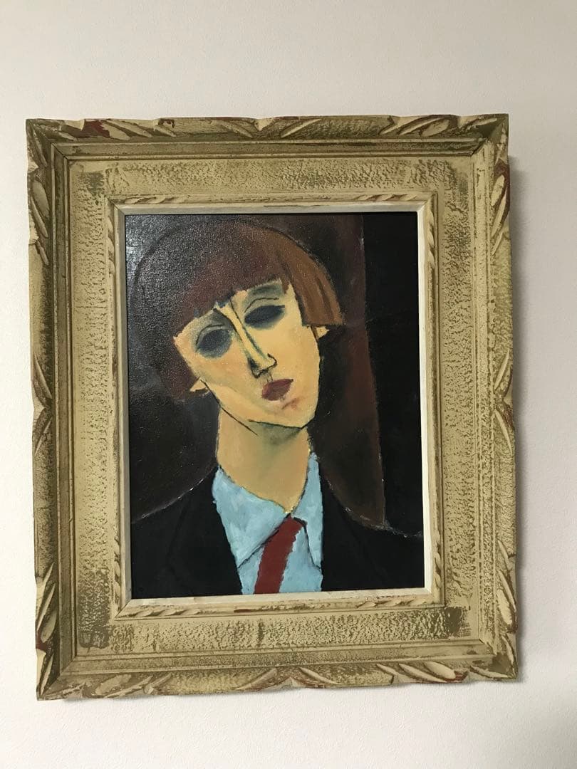 アメデオ・モディリアーニ　ルネ・キスリングの肖像　油絵肉筆模写