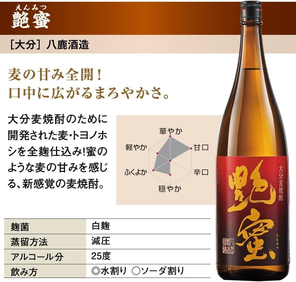 【新品・未使用】麦焼酎 一升瓶(1800ml)✕5本組 飲み比べセット［大分］