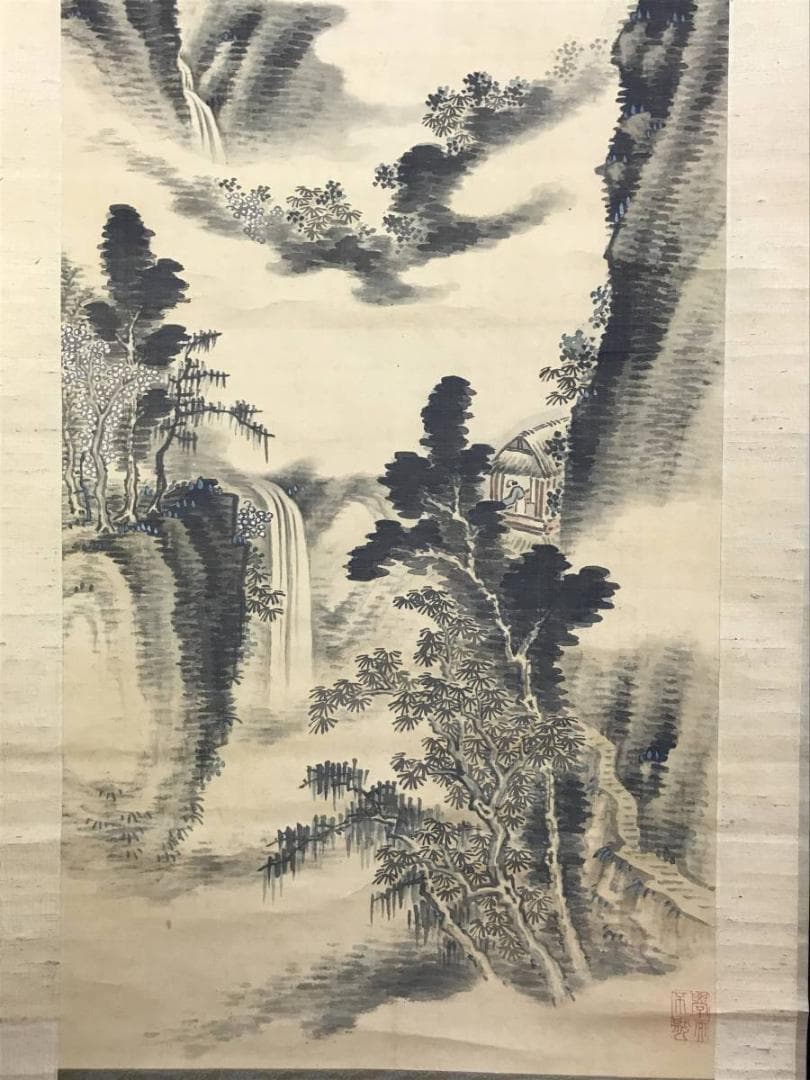 太田琴山/山水画賛/山水図/掛軸/名家伝来/AD-265