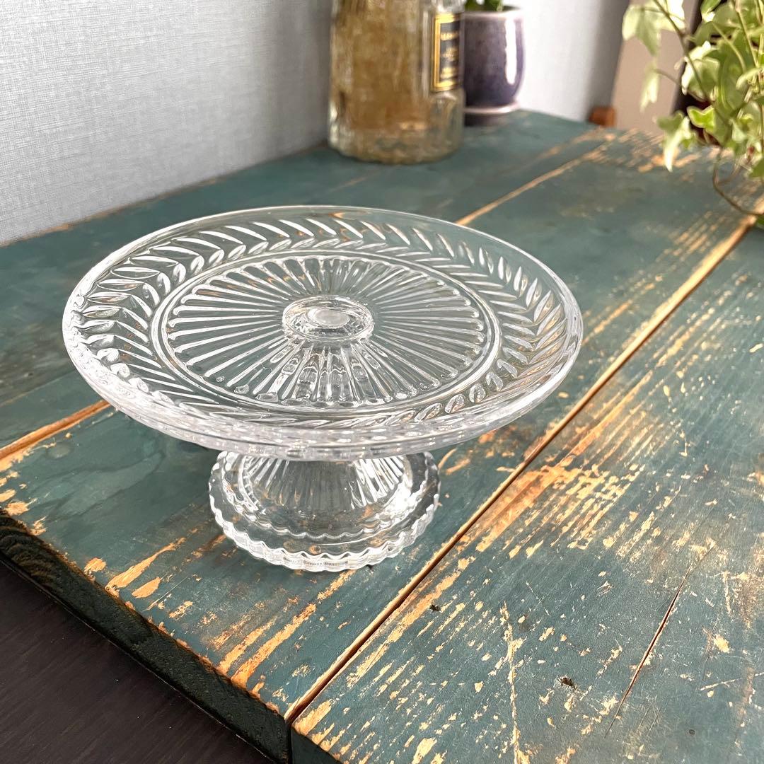 アンティーク/フランス製/ガラス/コンポート