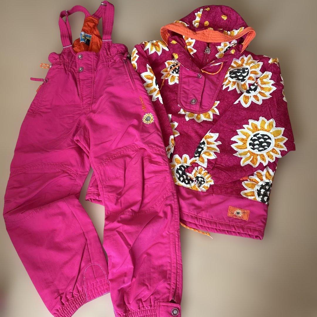 エレッセ　スキーウェア 女性用 ピンク ひまわり柄