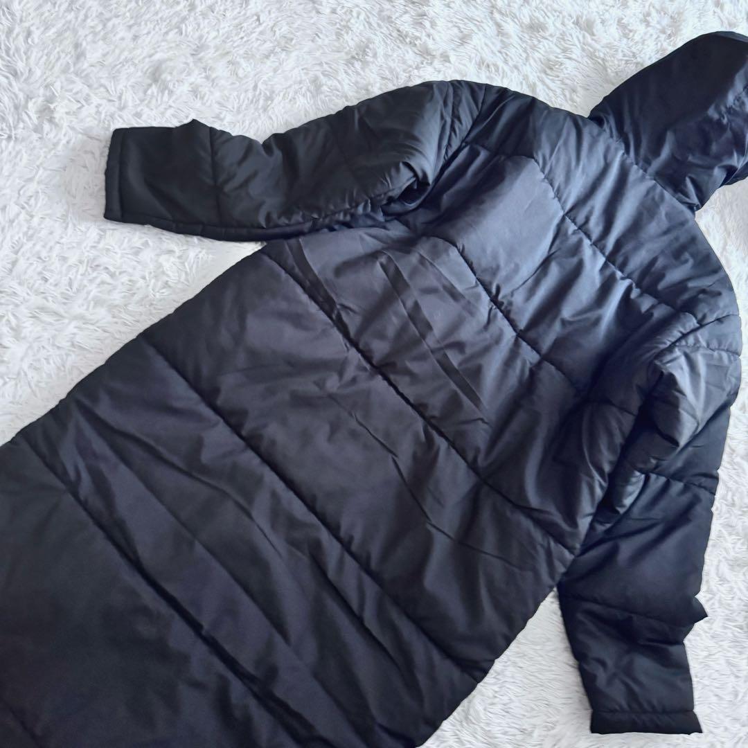 【カッパ／Kappa】ロング中綿コート フード付き ブラック LL ベンチコート