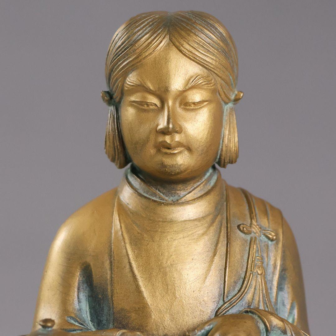 高村光雲 原型 聖徳太子御考養之像 高村規・識箱 銅像 ブロンズ【MA943】