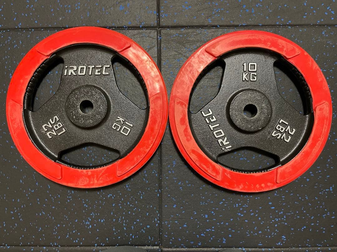 ラバープレート10KG【2枚】【穴径29mm】 /IROTEC（アイロテック）