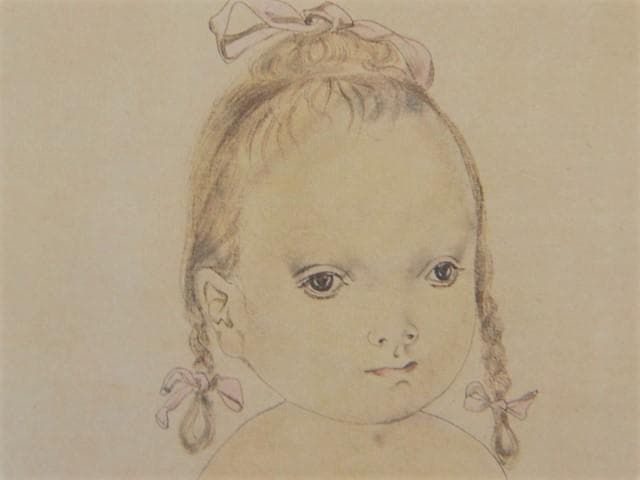 藤田嗣治【JEUNE FILLE A LA ROBE BLEUE】