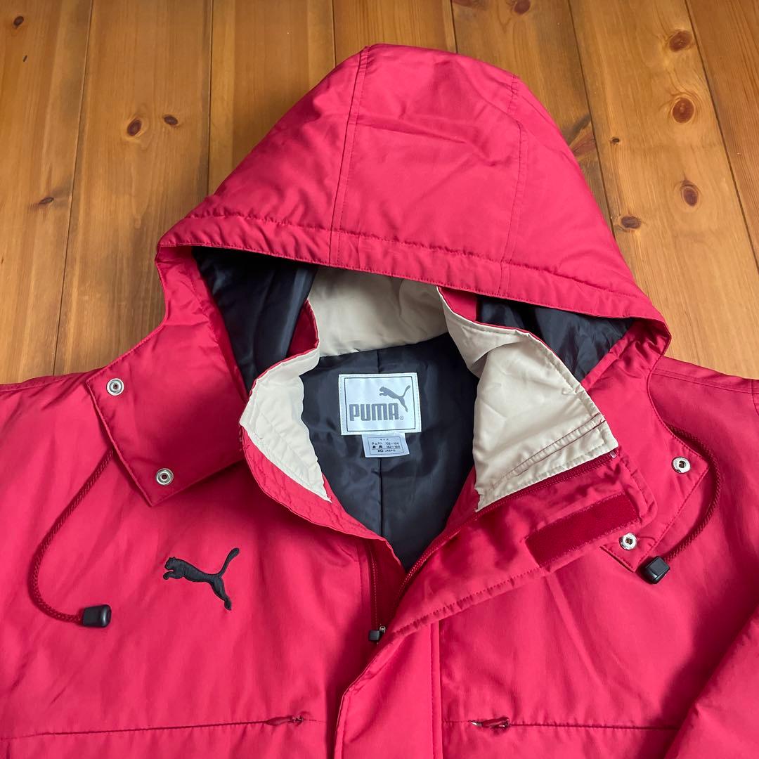 PUMA ベンチロングコート　レッド　サッカー　XL