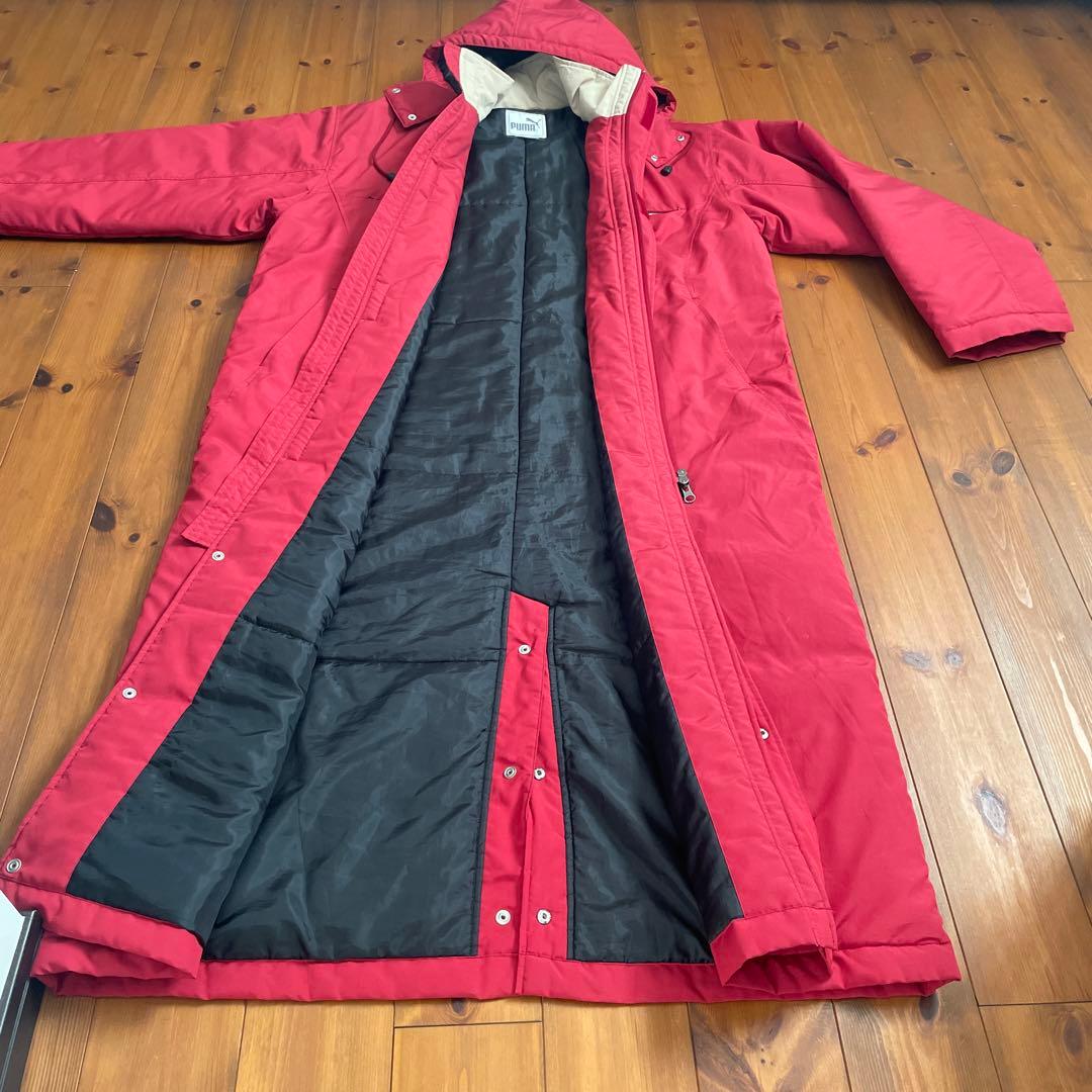 PUMA ベンチロングコート　レッド　サッカー　XL