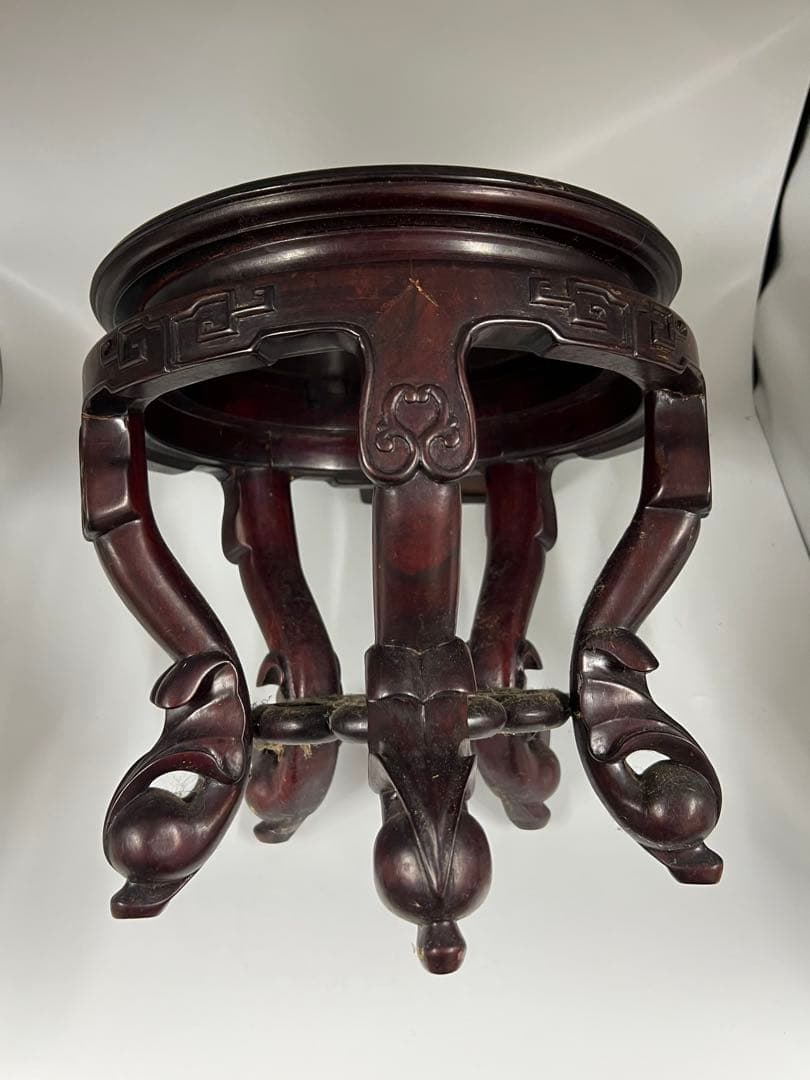 極上 古美術　清朝　紫檀台　物置 倉庫整理品F--3