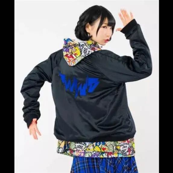 L ) 新品 未使用 でんぱ組 青 スカジャン ブルゾン ジャケット 藤咲彩音