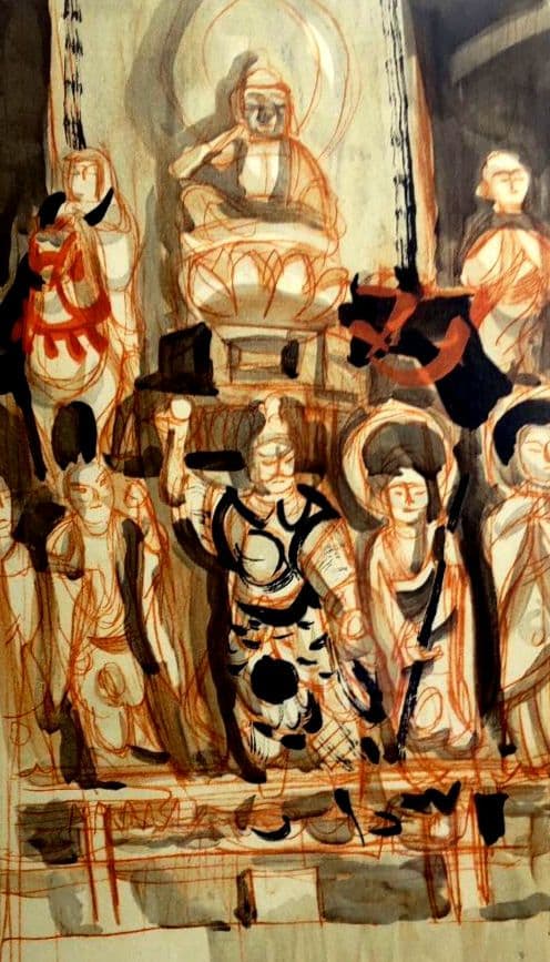 「羅漢」杉本健吉 リトグラフ 美品