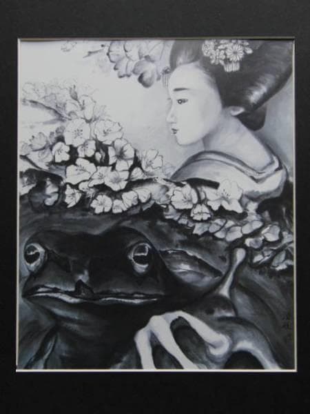 荒木游枝、春×2、希少画集画、新品額装付