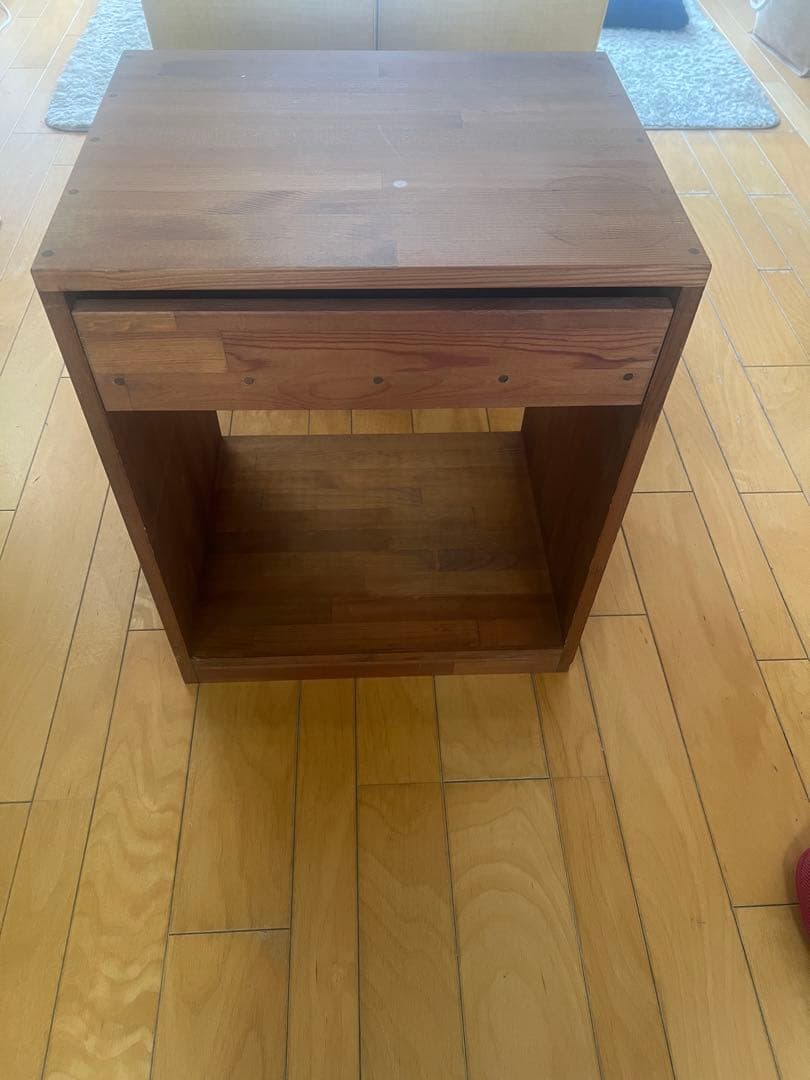 木製チェストパイン材 引き出し 脇机 収納