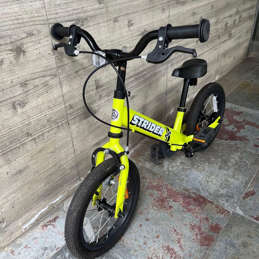 ※rie7030【直接取引限定STRIDER 14xキッズバイク イエロー