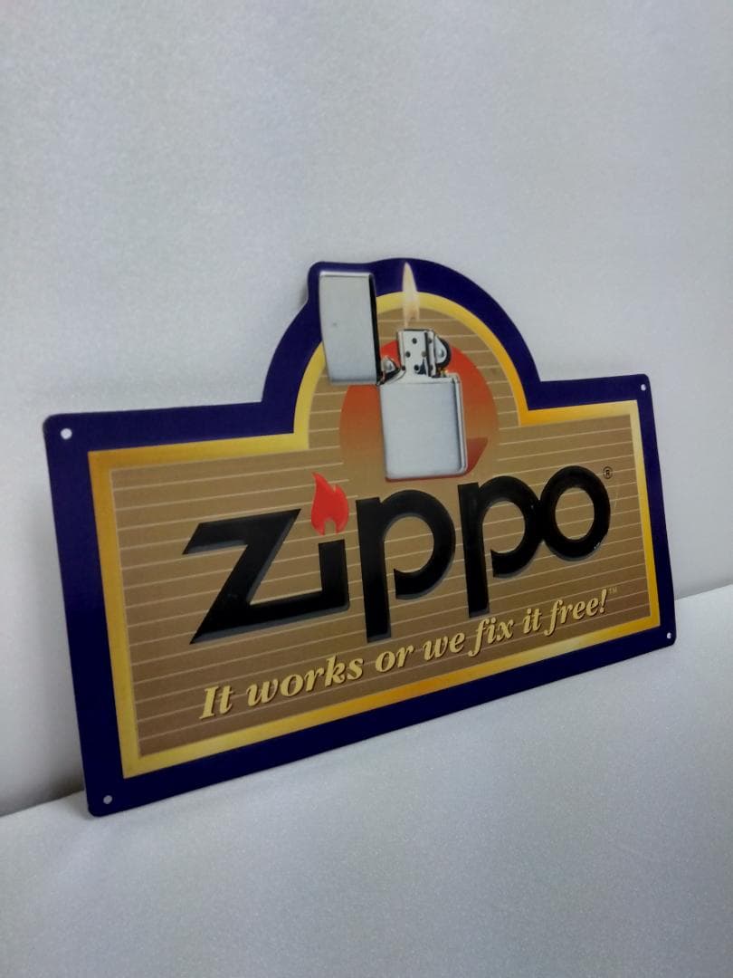 ZIPPO　ジッポー　ＰＲ（ピーアール）プレート　　　　　　　　　メタル製　看板
