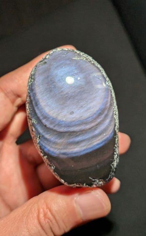 研磨品　十勝石玲瓏　パープル、ブルーレインボーオブシディアン