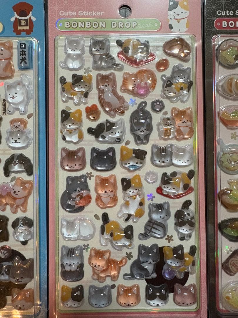 正規品 ボンボンドロップシール 和柄 新品 新作 和犬　和猫 だるま 等 5枚