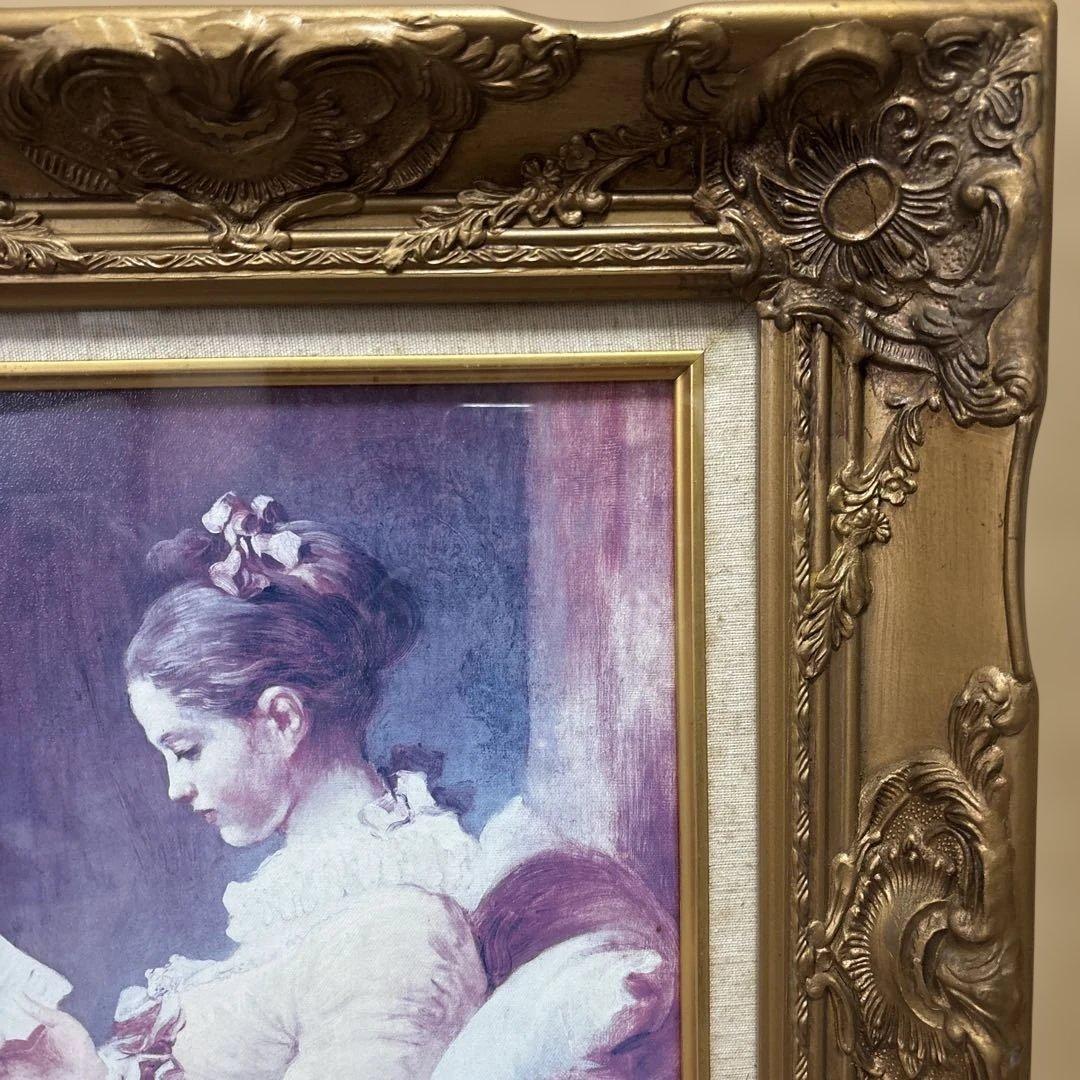 読書する娘 壁掛け ジャン・オノレ・フラゴナール 額縁あり