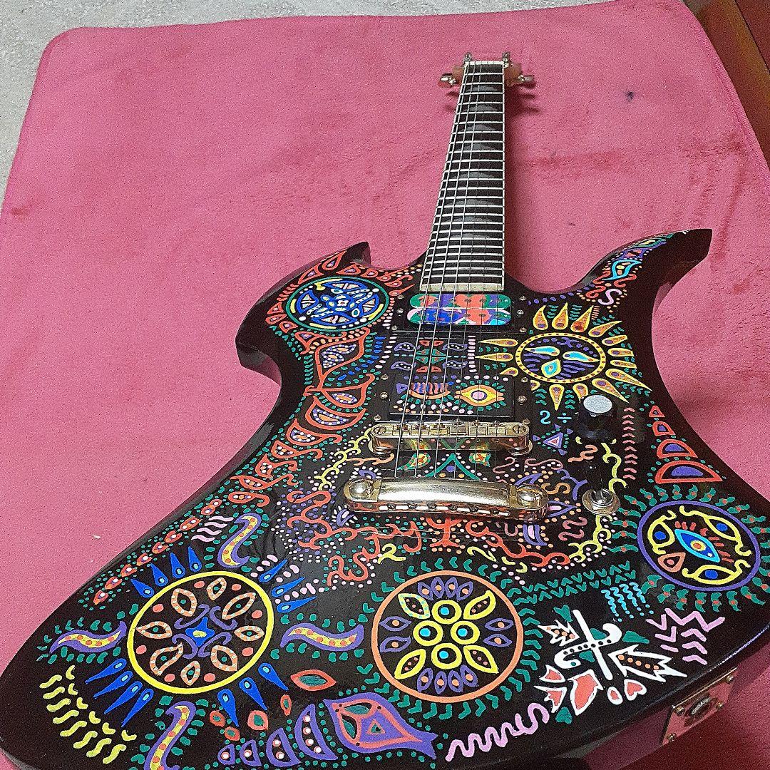 【良・美品】サイケペイント・hideモデル。モッキンバードエレキギター。