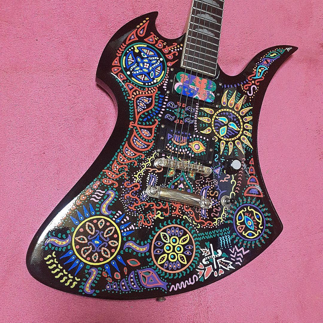 【良・美品】サイケペイント・hideモデル。モッキンバードエレキギター。