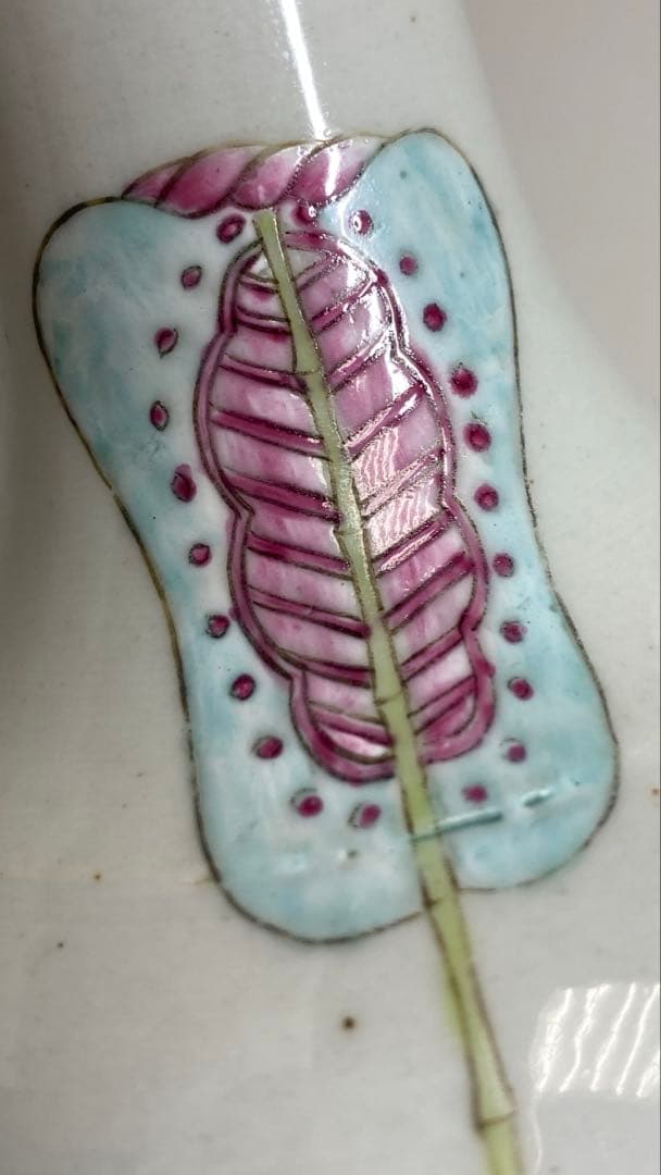 中国清朝時代　粉彩人物画　花入　高さ　25㎝　トサチ　東な8-0121☆2F