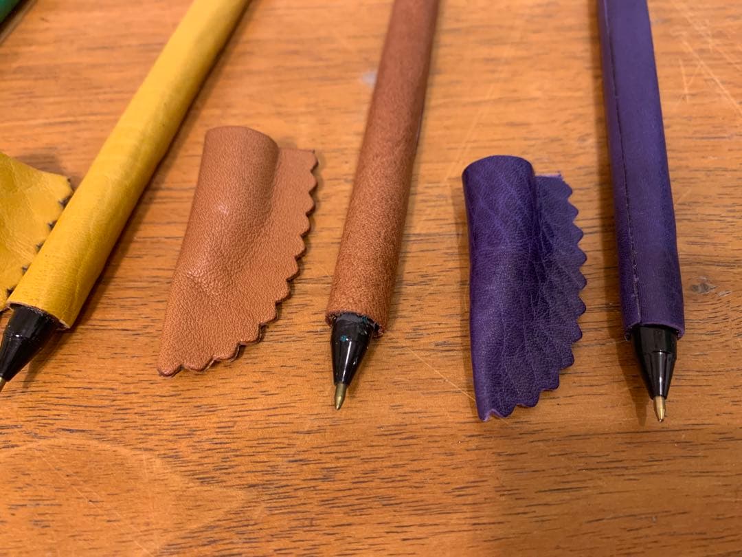 N0810-02★未使用 IBIZAボールペン 7本セット 緑黄茶紫黒