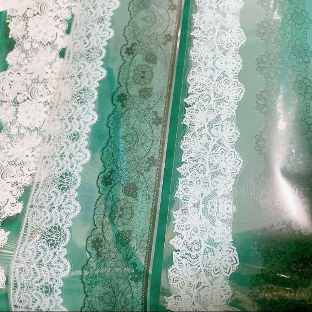 【芯なし中古】ホワイト 花 レース 海外マステ petテープ