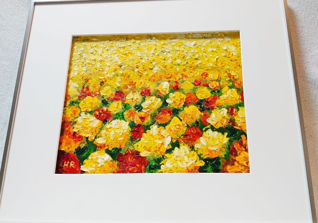 油絵 絵画【黄色い花畑】