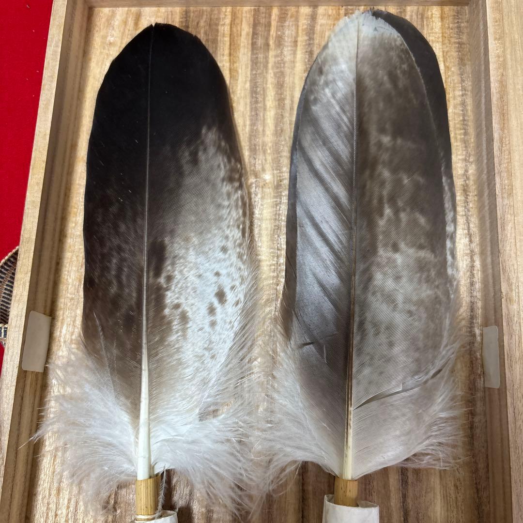 茶道具 羽根セット 木箱入り羽箒