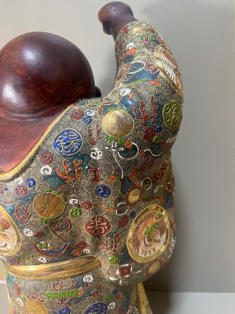 2306 九谷焼　布袋　縁起物 七福神 置物 特大　高60cm  神仏物 時代物