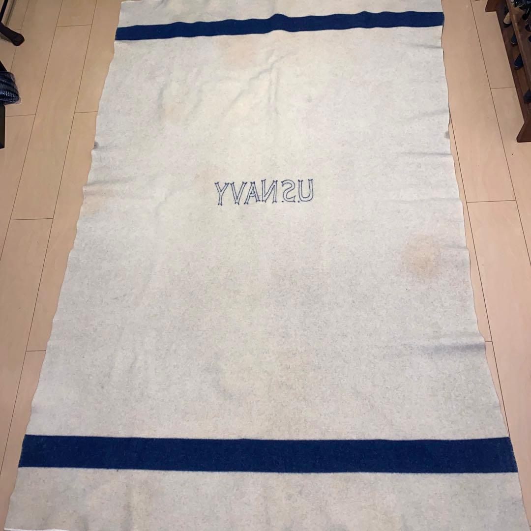 40s-50s US NAVY ウールブランケット