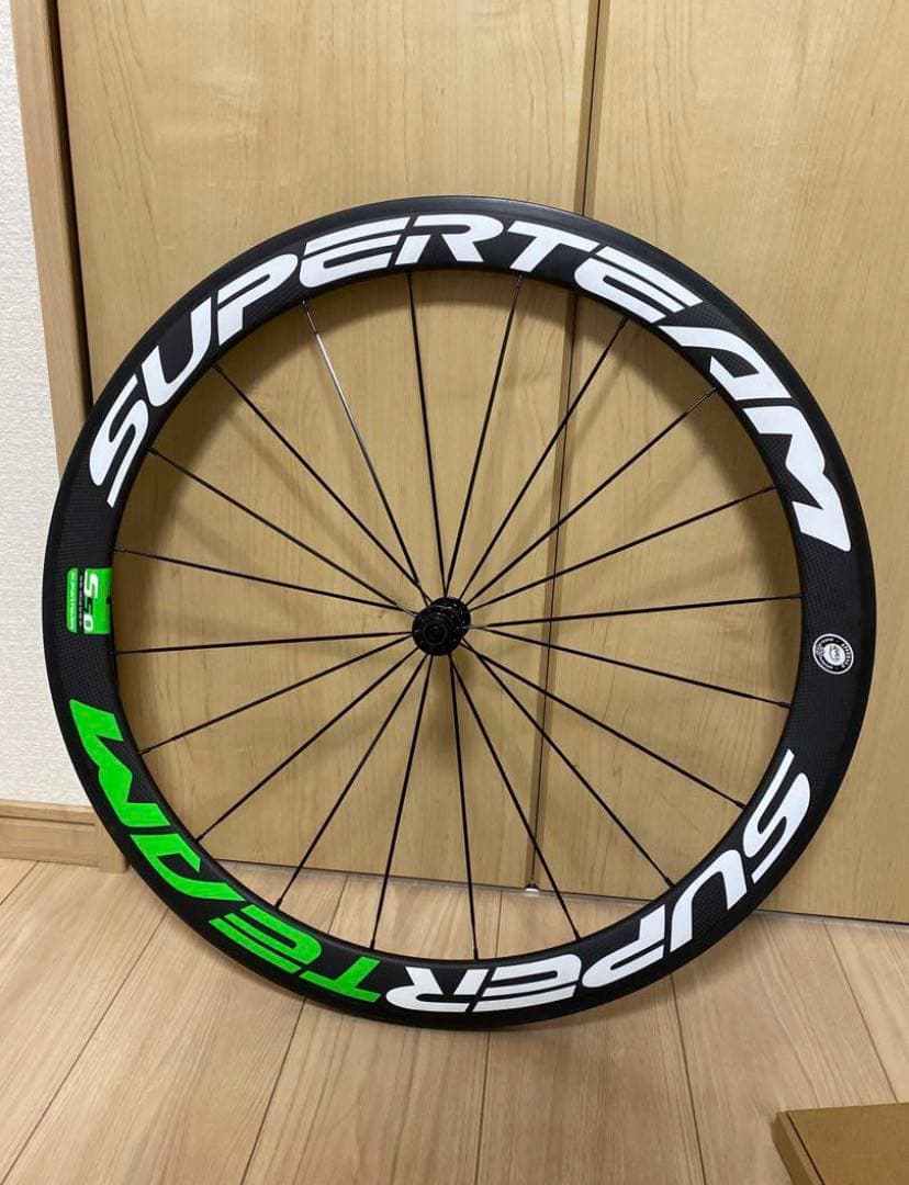 【美品】Super team 50mm カーボンホイール クリンチャー 700c
