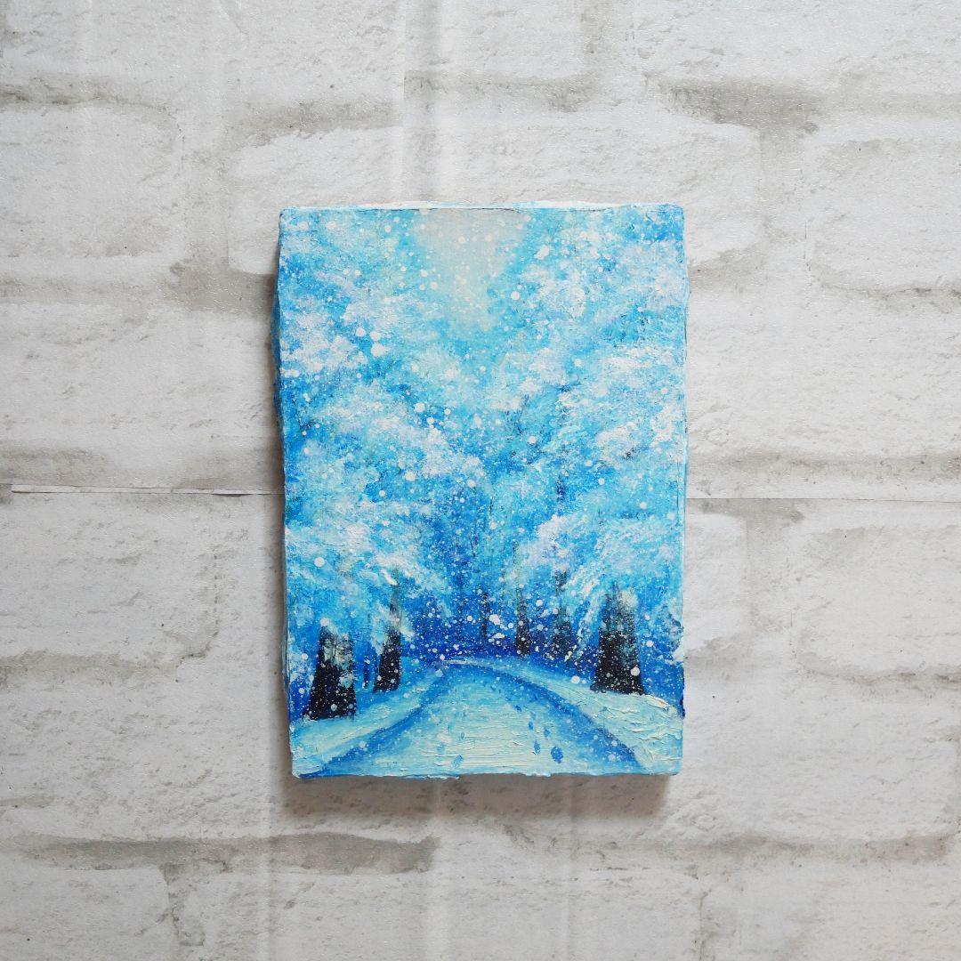 油絵 絵画 【雪景色】