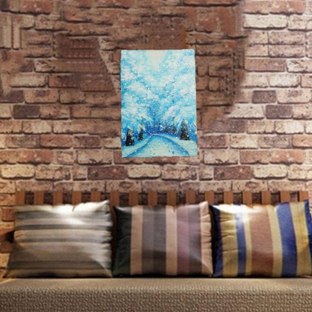 油絵 絵画 【雪景色】